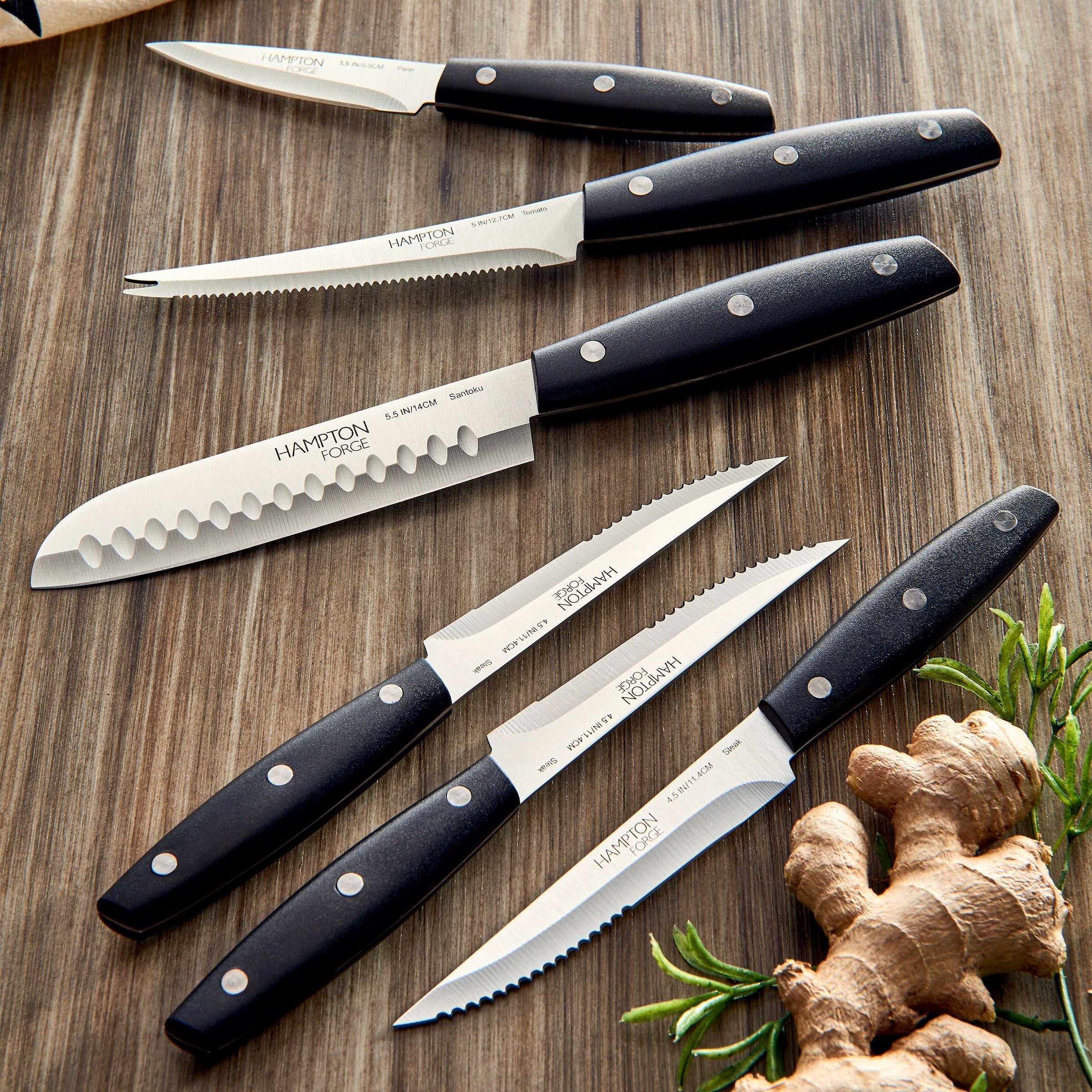 Premium Atlantis 20-Piece Stainless Steel Cutlery Block Set - Knife Set with Wooden Storage Block for Kitchen, Dining & Entertaining - Perfect for Home Chefs & Dinner Parties