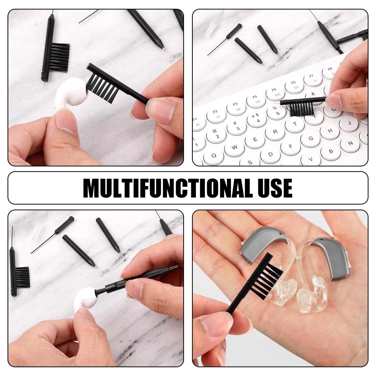 **12-Piece Hearing Aid Cleaning Kit - Includes Brush, Magnifier, Ventilation Rod, Screwdriver & Case - Essential Accessories for Hearing Aids, Headsets, Earbuds & Earphones - Perfect for Daily Maintenance & Travel**