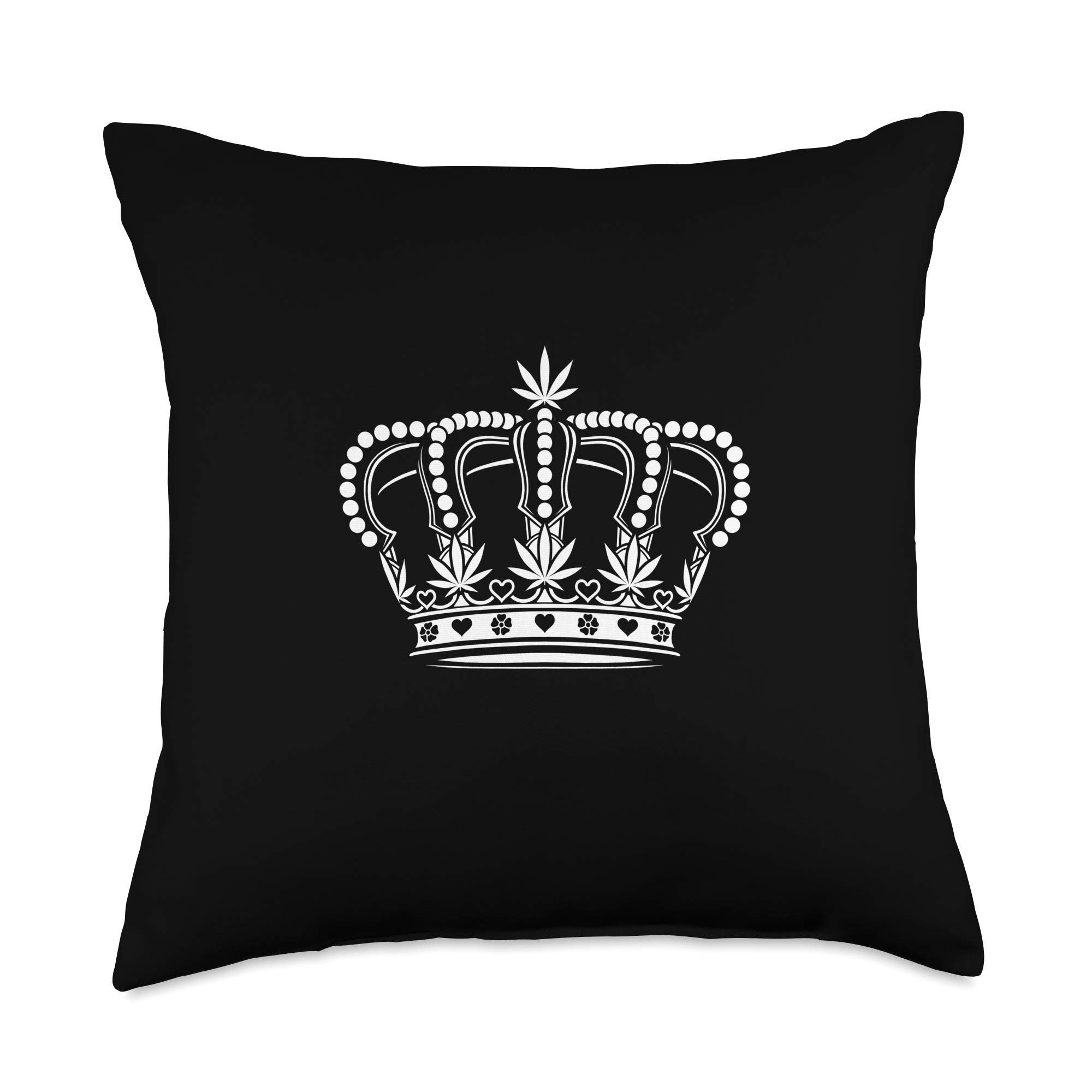 Skyvora Queen Crown Black White Decorative Throw Pillow - Elegant Home Decor for Sofa, Bed & Living Room