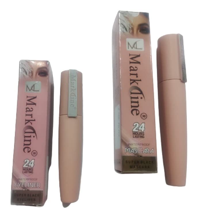 MARK LINE Waterproof Mascara & Eyeliner Combo Set - Volumizing & Long-Lasting Eye Makeup Kit for Women & Teens | Perfect for Daily Wear, Parties & Special Occasions