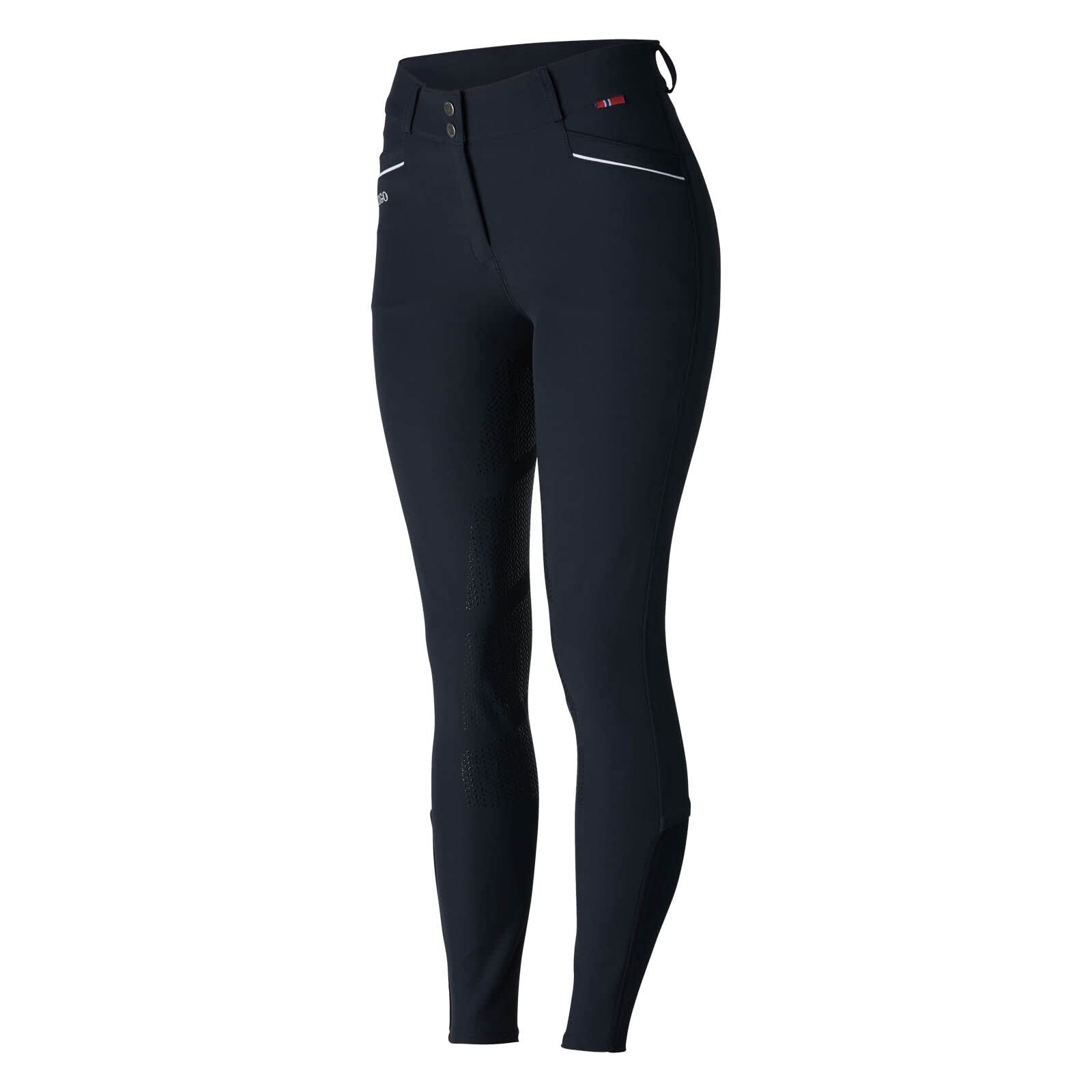 Patricia Women's Silicone Full Seat Breeches - Navy Dark Blue & White - Size 24 - Equestrian Riding Pants for Horseback Riding & Training