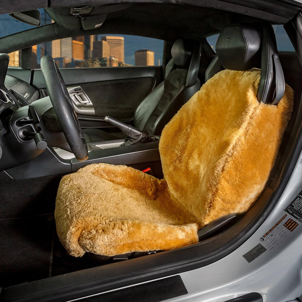 Premium Custom Sheepskin Seat Covers for Ford F150 (2015-2020) | Charcoal Gray | 40/20/40 Split Bench | All-Weather Protection & Luxury Comfort | Perfect for Road Trips, Winter Driving & Truck Enthusiasts