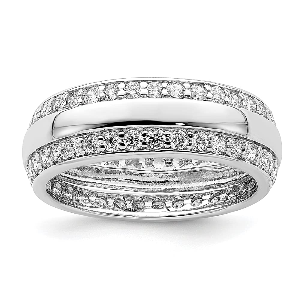 925 Sterling Silver CZ Stackable Ring for Women - Elegant Jewelry Gift for Her - Perfect for Daily Wear & Special Occasions