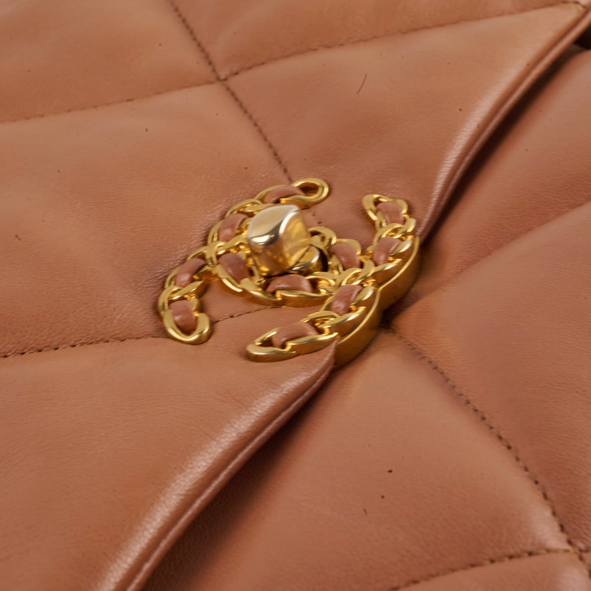 Chanel 19 Medium Bag in Caramel Lambskin Leather - Luxury Designer Handbag for Women, Perfect for Work, Travel & Everyday Use