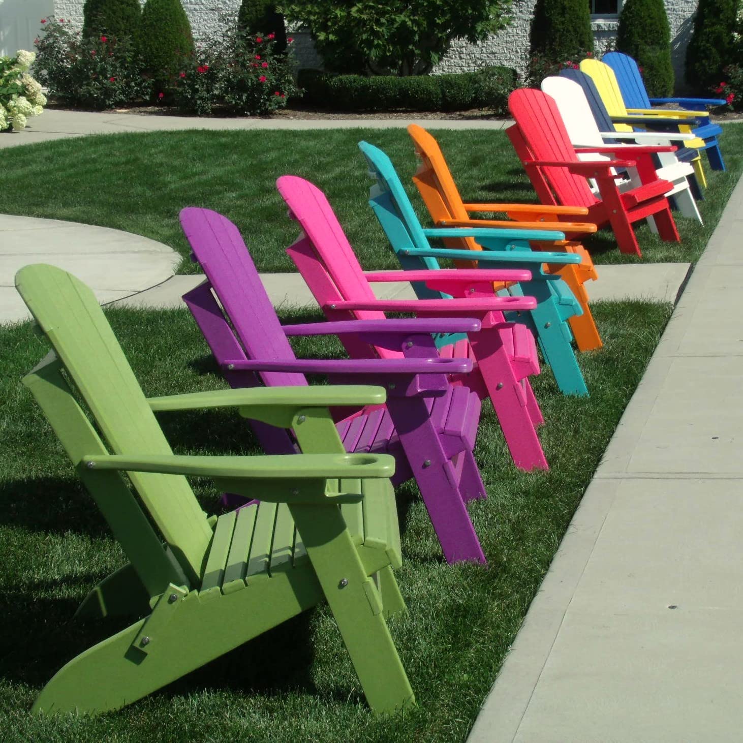 Furniture Barn USA Big Boy Poly Folding Adirondack Chair - Durable Outdoor Patio Furniture in Tangerine Orange for Poolside, Garden & Backyard Relaxation