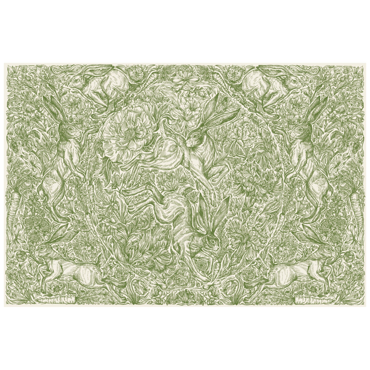 Premium Hare Promenade Placemat Set - Elegant and Durable Table Mats for Dining, Parties, and Home Decor - Perfect for Easter, Spring Celebrations, and Everyday Use
