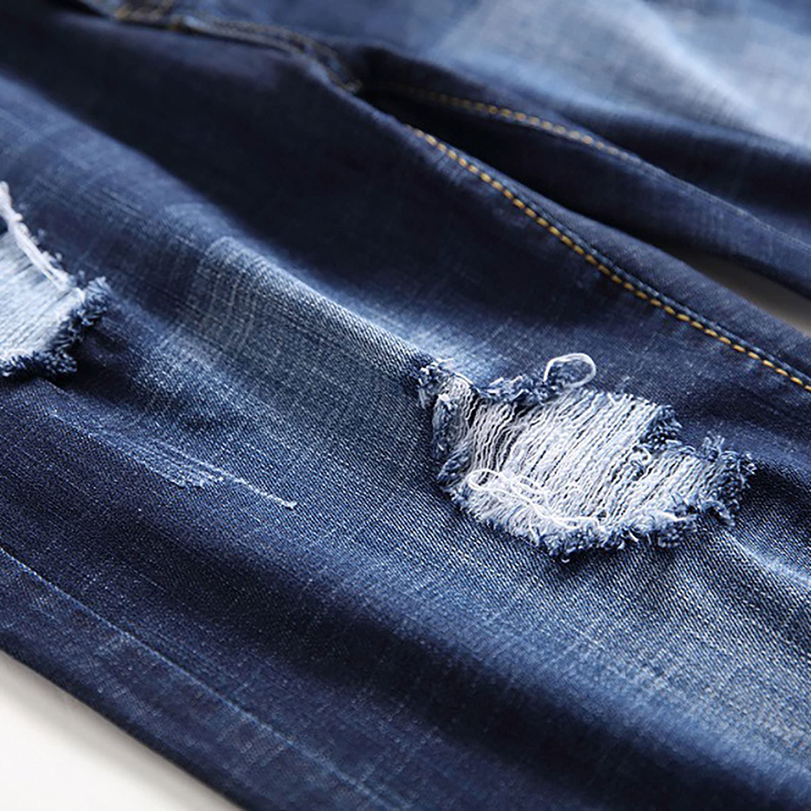 Ripped Distressed Denim Jeans for Men - High Waist Retro Stretch Skinny Jeans | Summer Fashion Pants | Perfect for Casual Wear, Street Style & Night Out