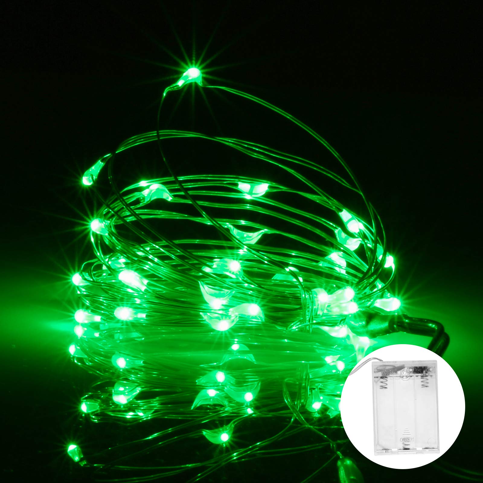 Waterproof LED Fairy String Lights - 10FT Green Starry Lights for Indoor & Outdoor Decor, Christmas, Parties, DIY Home Decoration | Perfect for Bedroom, Garden, Wedding, Holiday Lighting