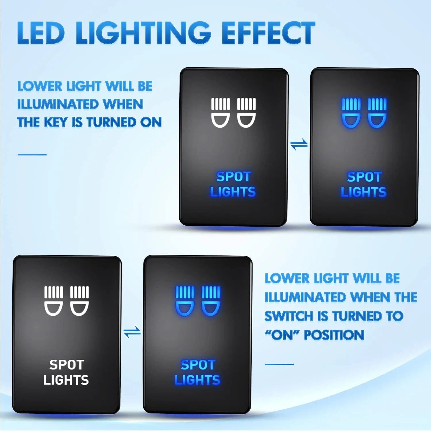 Toyota Spot Lights Push Button ON/Off Switch - Compact Waterproof Toggle for Off-Road, Marine, and DIY Automotive Projects