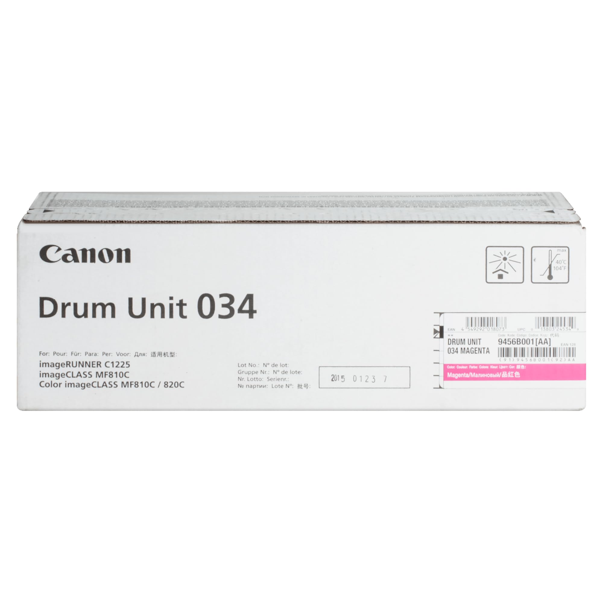 Canon 034 Magenta Drum Cartridge (9456B001) - 1-Pack Replacement Toner for Canon Color imageCLASS MF810Cdn & MF820Cdn Laser Printers - Ideal for Office Printing, Home Office Use & High-Quality Color Documents