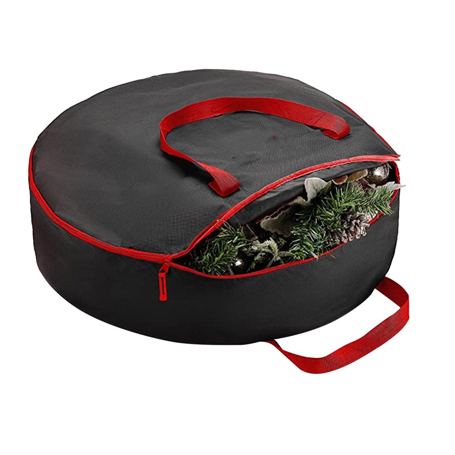 Durable Zippered Christmas Tree Storage Bag with Reinforced Handles, Dual Zippers & Wheels - Heavy-Duty Holiday Decor Organizer for Wreaths, Ornaments & Seasonal Storage