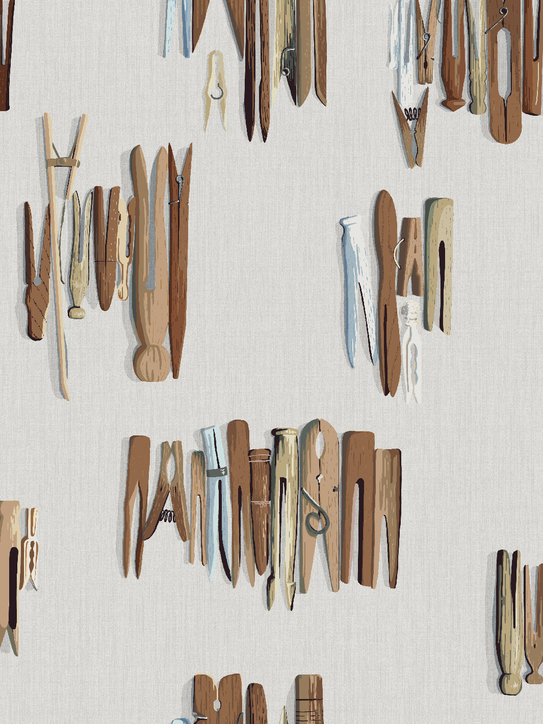 Sarah Jessica Parker Gray 'Laundry Line' Wallpaper - Elegant Home Decor for Living Rooms & Bedrooms