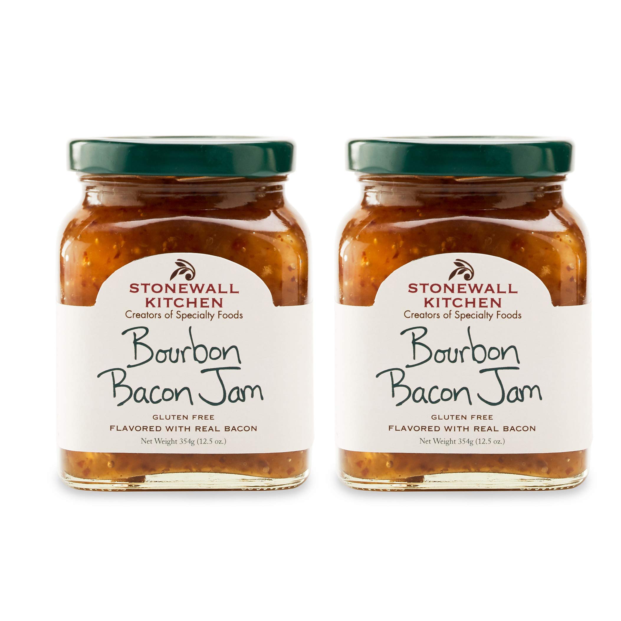 Stonewall Kitchen Bourbon Bacon Jam - 12.5 oz (2 Pack) | Gourmet Spread for Burgers, Charcuterie Boards & Breakfast Toast | Sweet & Savory Glaze for Grilling & Entertaining