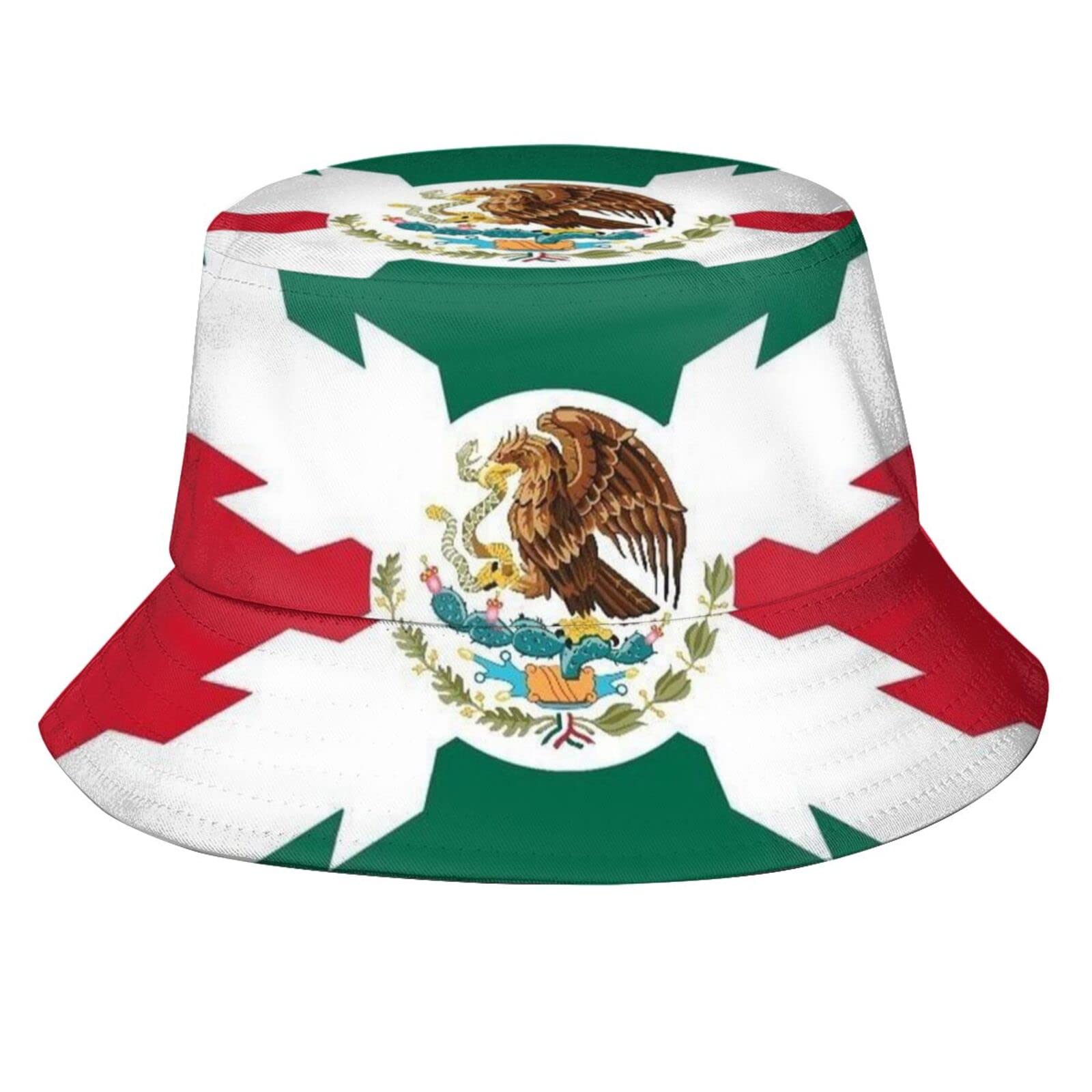 Stylish Mexico Mexican Flag Bucket Hat - Summer Travel Beach Sun Hat for Men & Women - Foldable Outdoor Fisherman Cap - Perfect for Vacations, Festivals & Beach Parties
