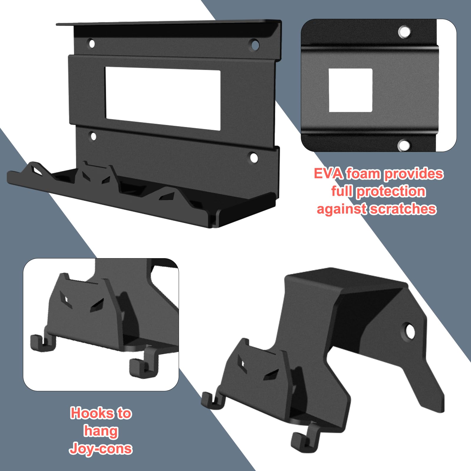 Nintendo Switch & Switch OLED Wall Mount with Controller Holder - Steel TV Mount for Secure Storage Near or Behind TV | Perfect for Gaming Setups & Home Entertainment