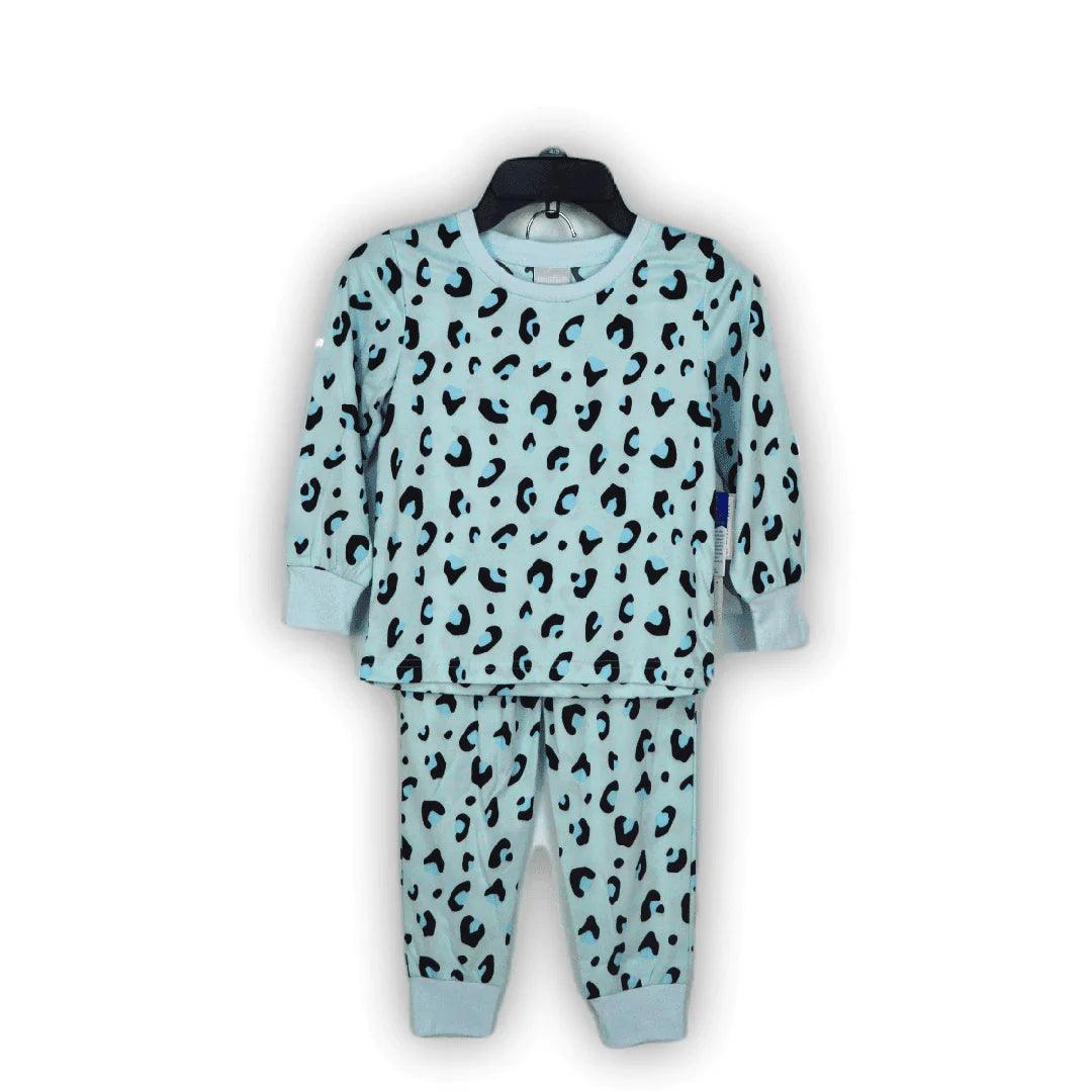 Blue Leopard Print Pajama Set (2-Piece) - Soft & Comfortable Sleepwear for Women - Perfect for Lounging, Sleeping & Relaxing at Home