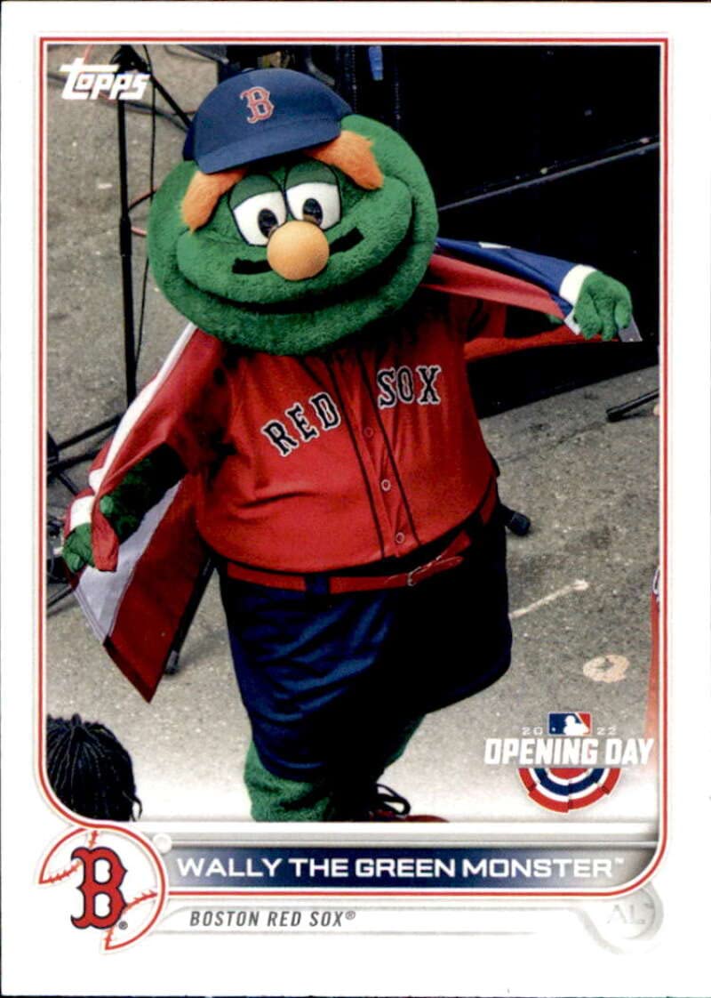 2022 Topps Opening Day Mascot #M-2 Wally the Green Monster Boston Red Sox Baseball Trading Card - Perfect for Collectors, Sports Memorabilia Displays & Red Sox Fans Gifts