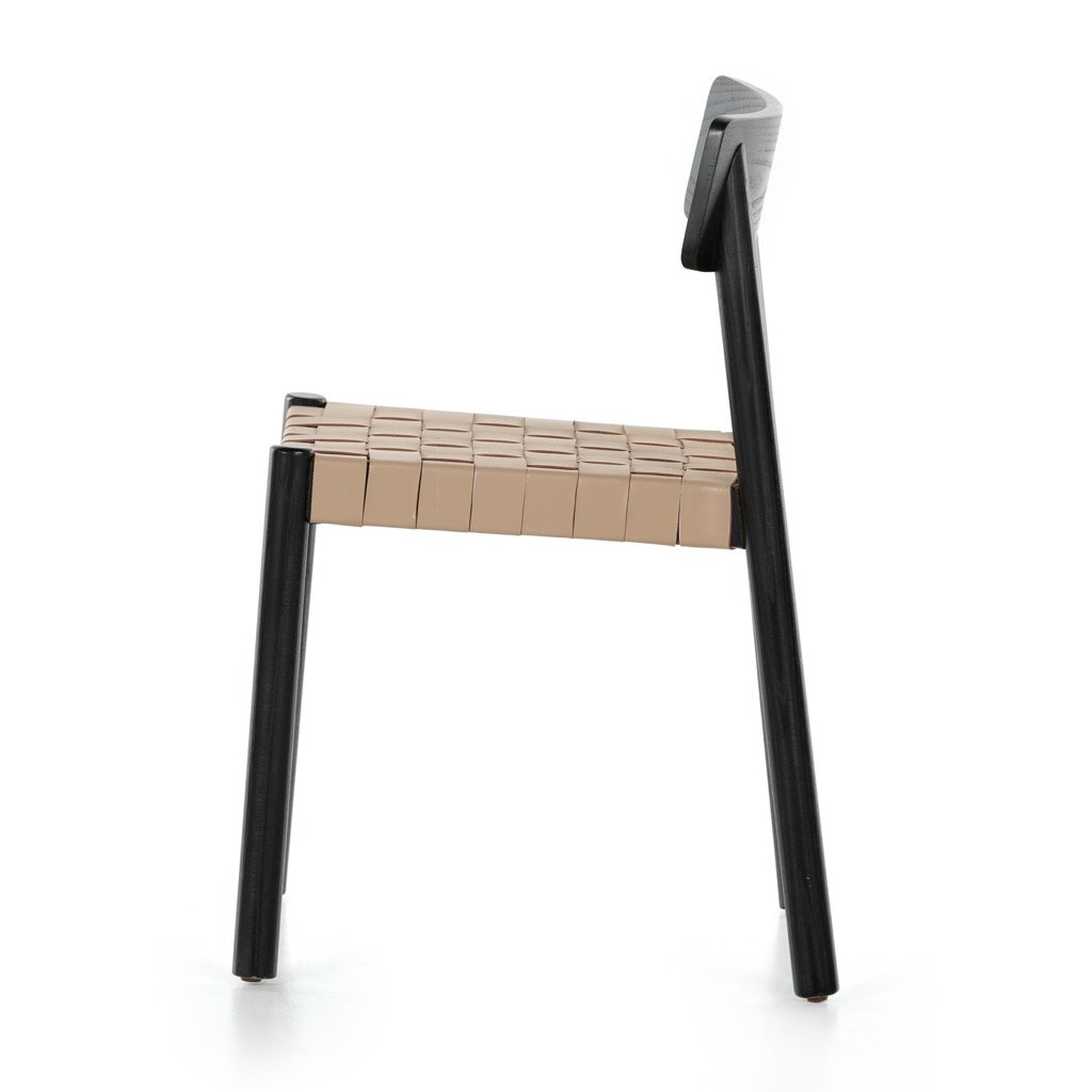 Heisler Modern Dining Chair - Black Wooden Seat with Metal Legs for Kitchen, Dining Room, and Office Use
