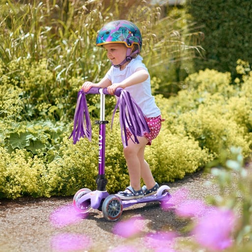 Micro Mini Deluxe 3 Wheel Scooter for Kids Ages 2-5 | Foldable Lightweight Kick Scooter with Adjustable Handlebar | Purple | Perfect for Outdoor Play, Park Rides & Neighborhood Adventures