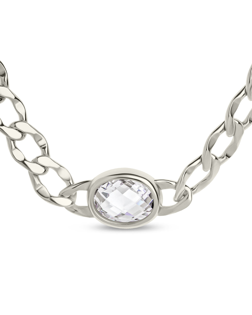 Rebel Station CZ Curb Chain Choker Necklace - Elegant Cubic Zirconia Layered Choker for Women | Perfect for Parties, Weddings & Everyday Wear