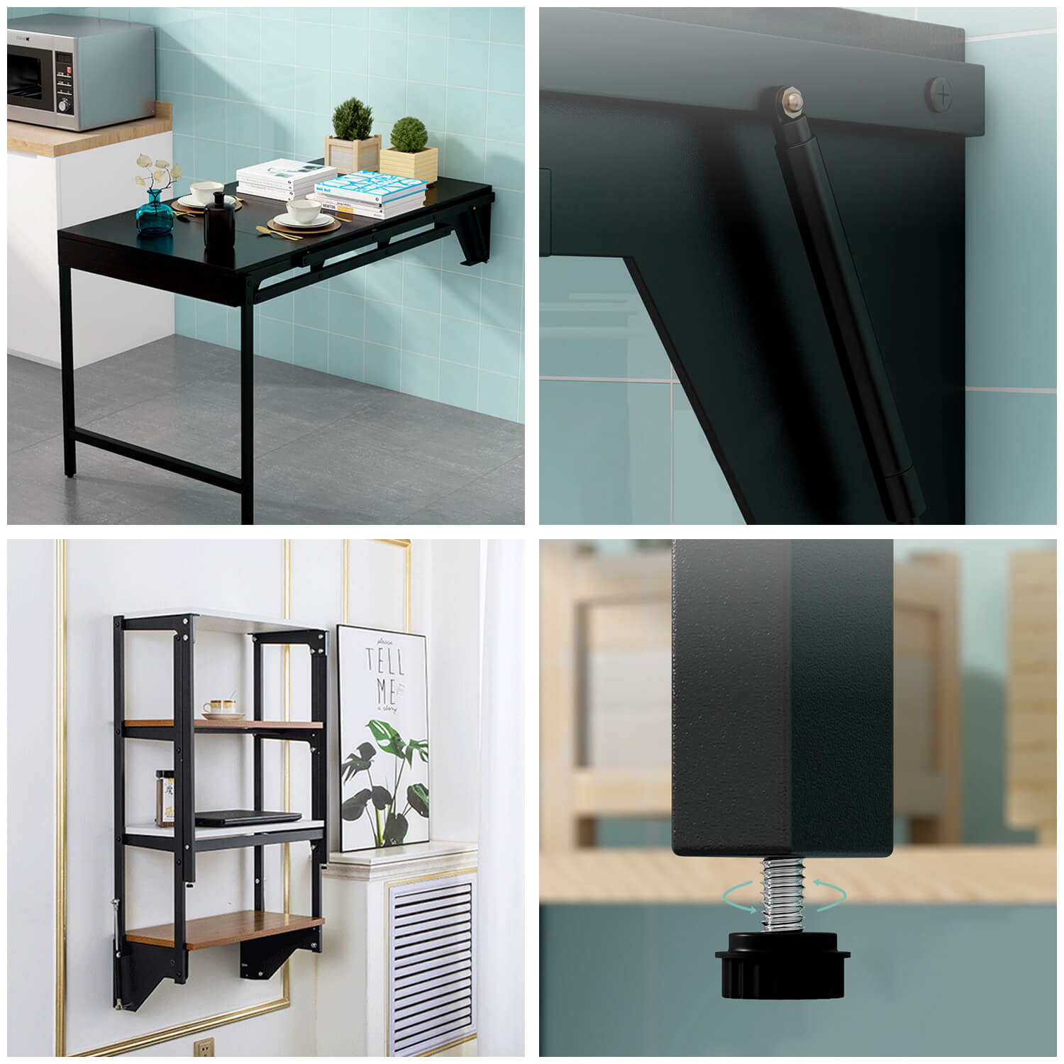 2 in 1 ZIONE Convertible Standing Desk with Storage Shelf - Adjustable Height Home Office Workstation for Small Spaces & Remote Work