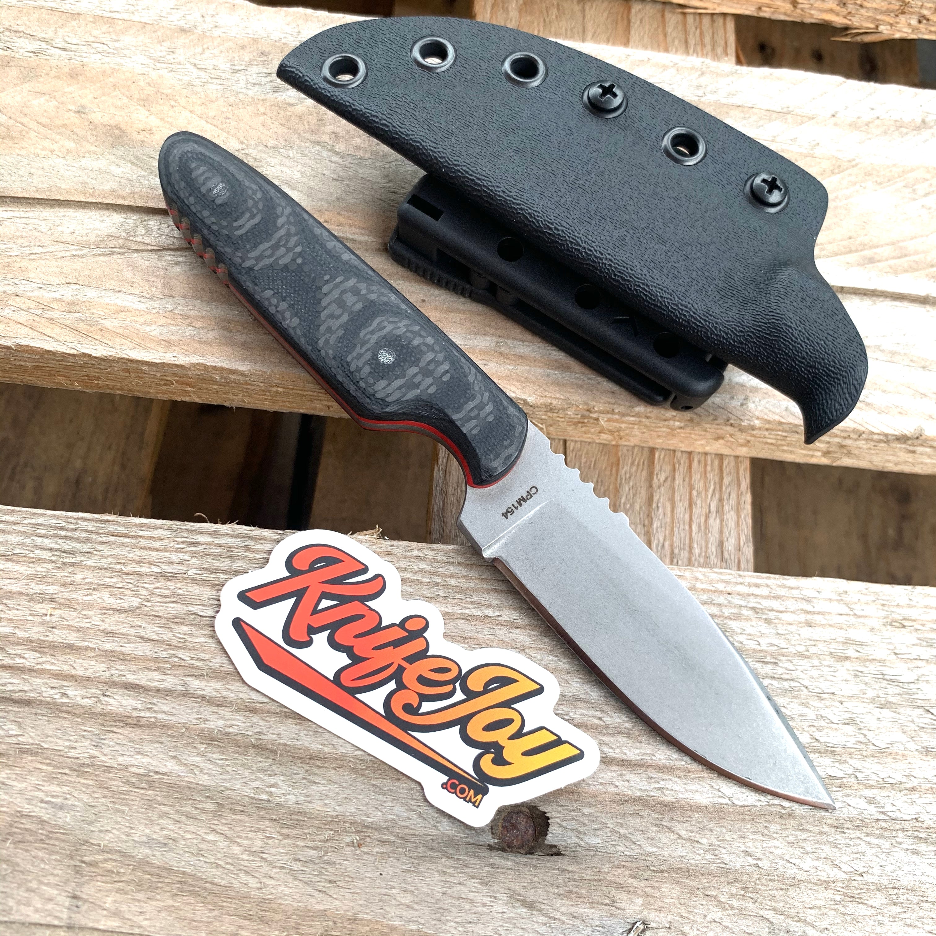 Premium KME Fixed Blade Knife with CPM154 Steel & Carbon Fiber Handle - Hunting, Camping, Outdoor Survival Gear