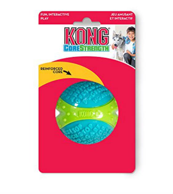 Kong CoreStrength Interactive Ball Dog Toy - Durable Chew Toy for Aggressive Chewers, Treat Dispenser for Mental Stimulation - Perfect for Indoor & Outdoor Play, Training, and Anxiety Relief