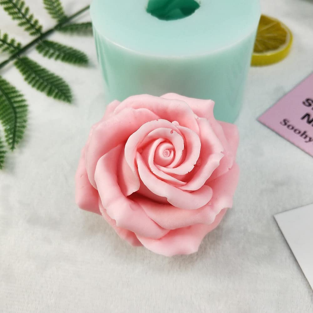 3D Flower Rose Silicone Mold for Candle Making, Soap Making, Fondant, Epoxy Resin, Wax, Cupcake & Chocolate Decorations - Perfect for DIY Crafts, Baking Tools, and Home Decor Projects