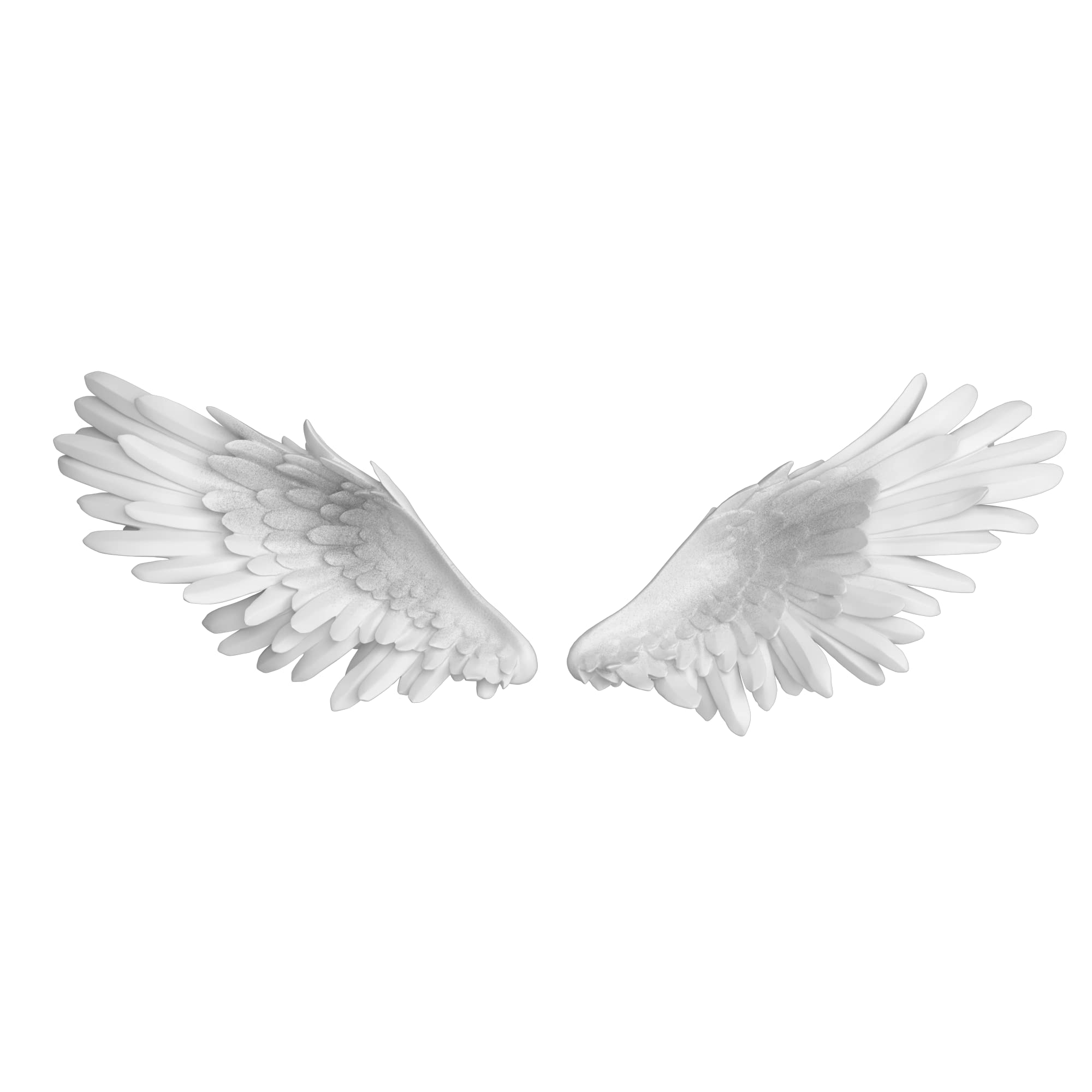 Premium 3D White Angel Wings Wall Art Sculpture - Elegant Home Decor for Living Room, Bedroom, Dining Room & Study - Perfect Gift for Friends & Family - Ideal for Wedding, Nursery & Spiritual Spaces