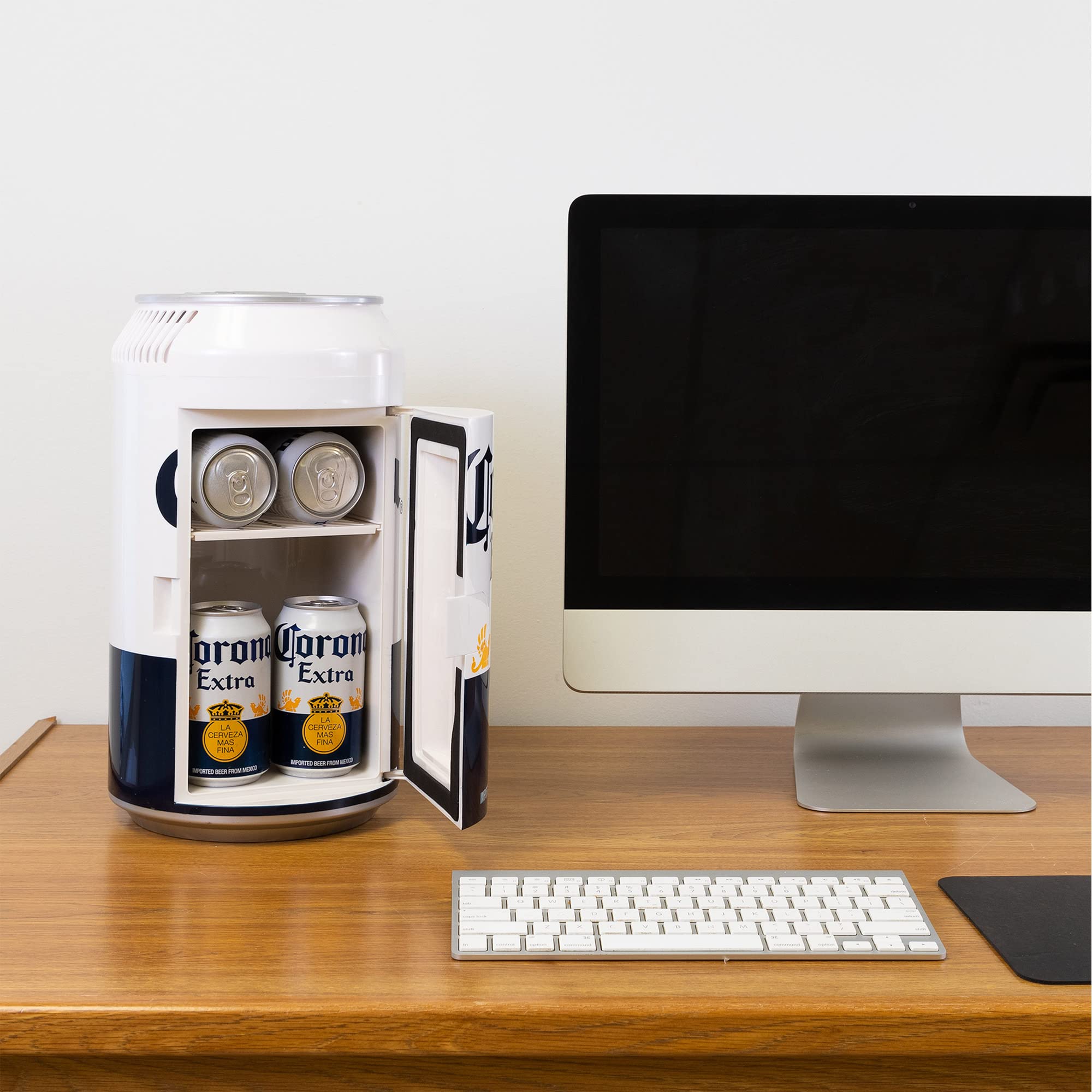8 Can Portable Mini Fridge - 5.4L (5.7 qt) Beer Cooler with 12V DC/110V AC Power for Home, Office, Travel | Compact Refrigerator for Drinks, Snacks, Lunch | Perfect for Camping, Road Trips, Dorms & RV Adventures