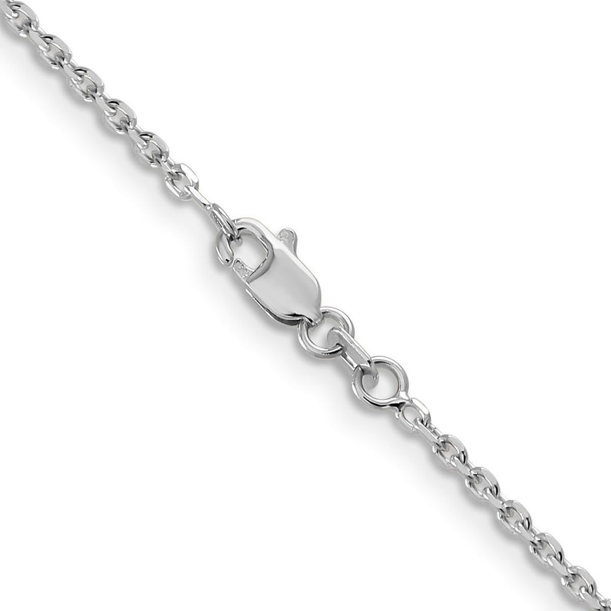 14K Solid Gold D-Cut Cable Chain Necklace for Women & Men - White Gold, 16-30 Inch Lengths | Elegant Layering & Everyday Wear Jewelry