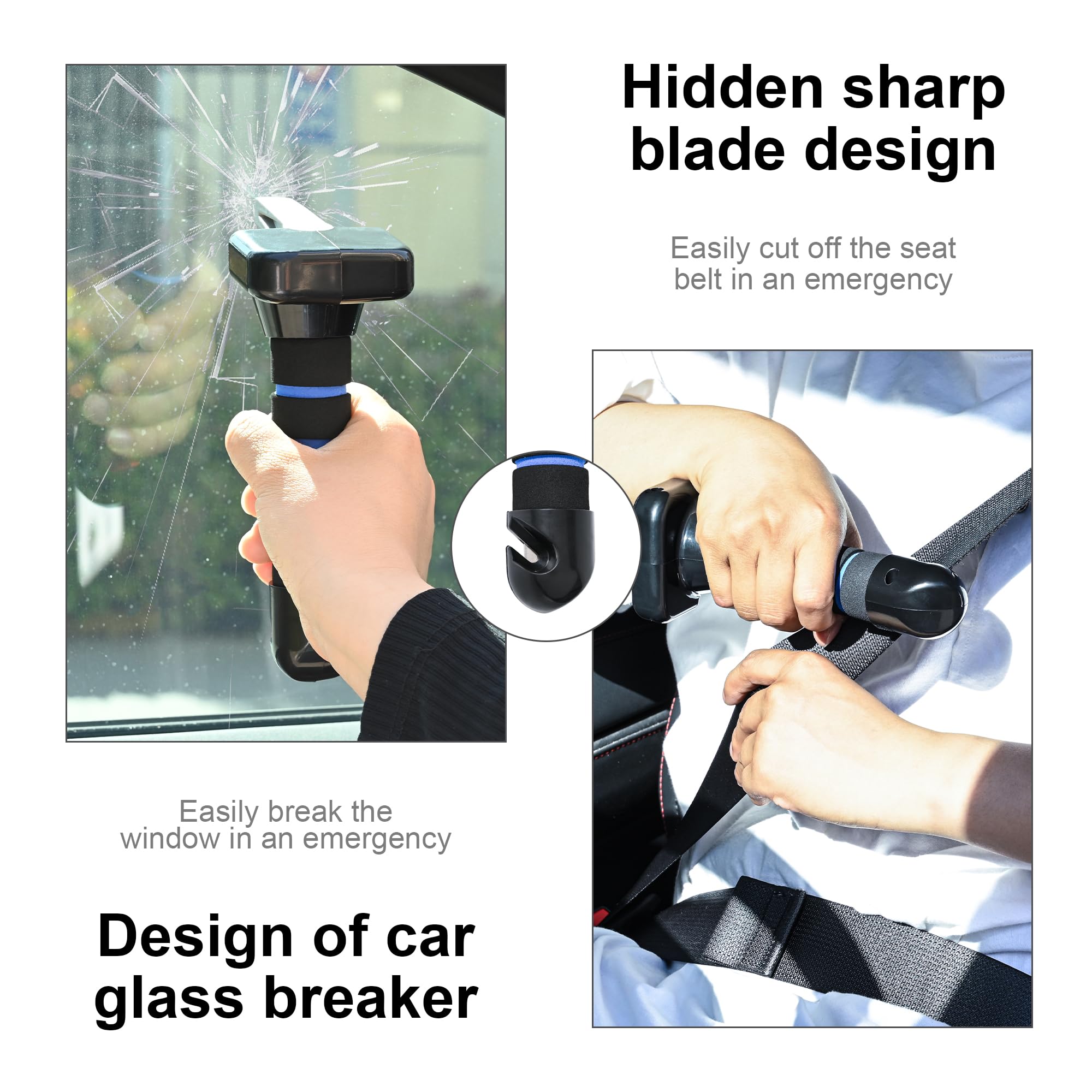 3 in 1 Car Door Handle Assist for Seniors & Disabled - Red & Blue Support Grab Handle with Multifunction Latch - Ideal for Elderly Car Entry/Exit & Mobility Assistance