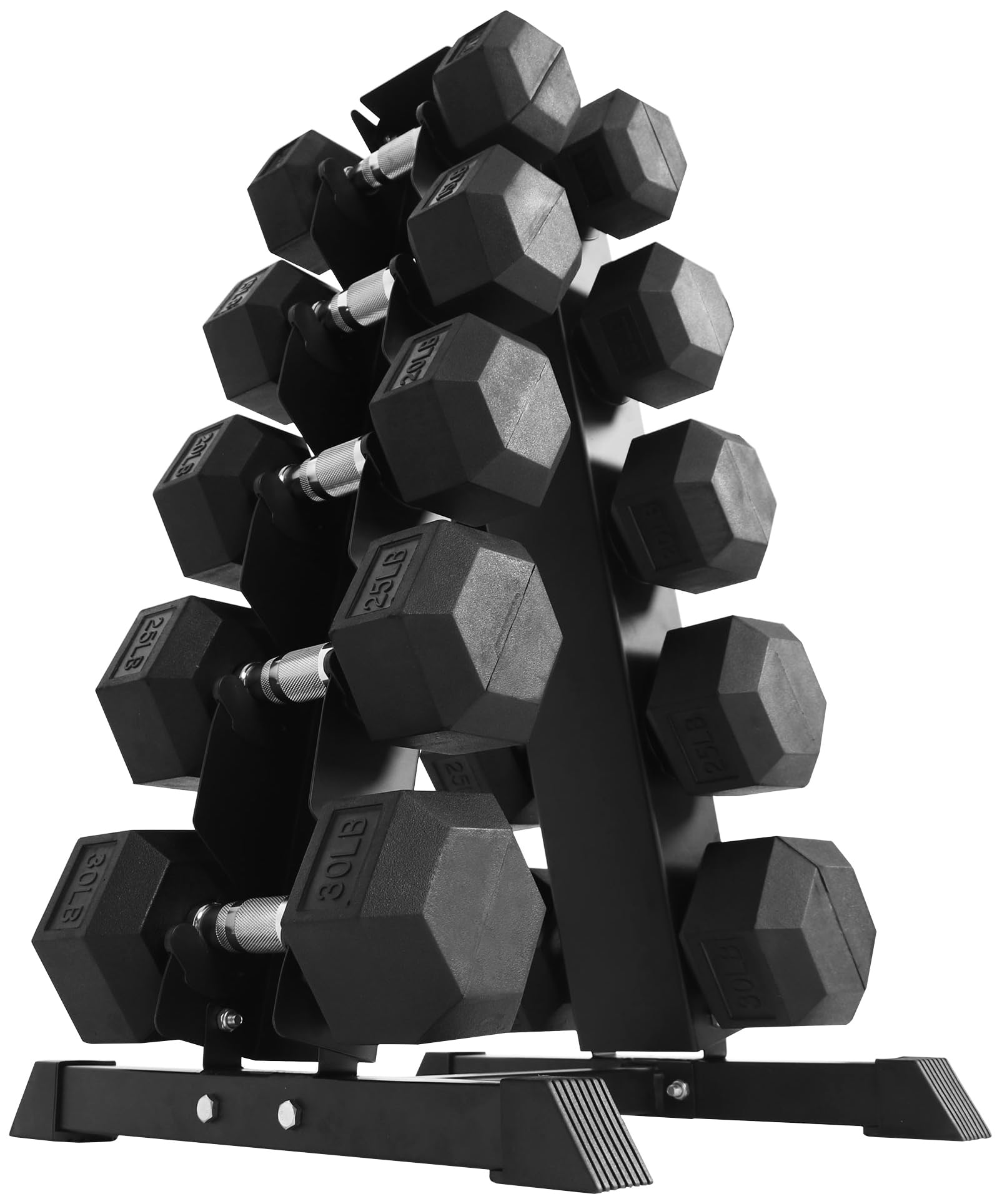 Premium Rubber Coated Hex Dumbbell Set - 5-50lbs Weight Options for Home Gym & Strength Training | Non-Slip Grip, Durable Rubber Coating for Floor Protection | Perfect for CrossFit, HIIT & Home Workouts