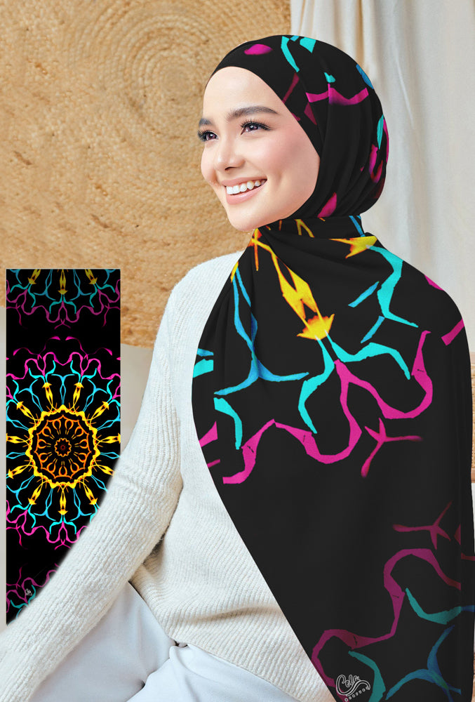 Elegant Printed Chiffon Hijab Scarf - Lightweight Muslim Headscarf for Women - Perfect for Daily Wear, Prayer & Special Occasions