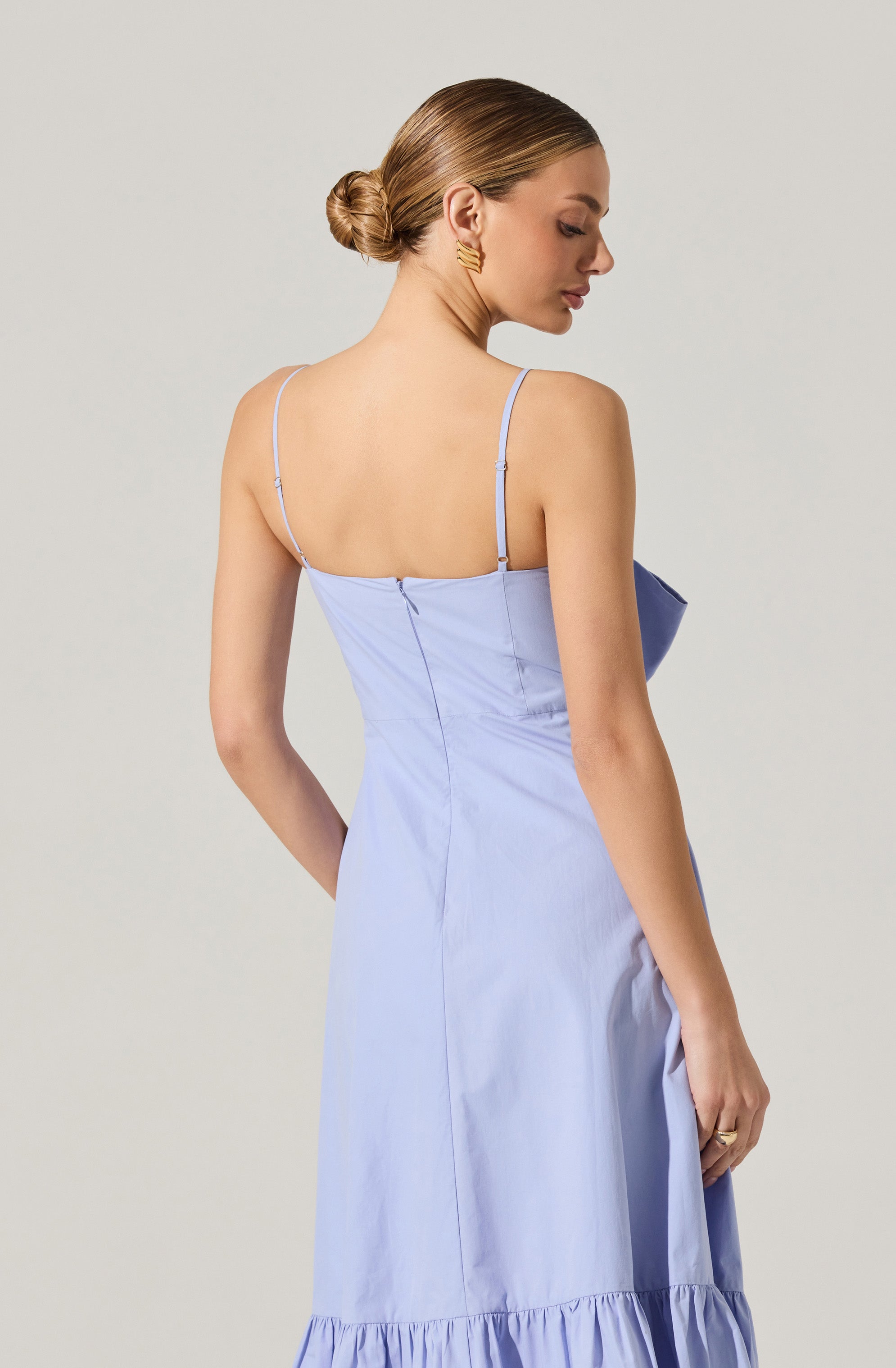 Elegant Asymmetrical Bow Midi Dress for Women - Flowy A-Line Party Cocktail Dress for Weddings, Date Nights & Special Occasions