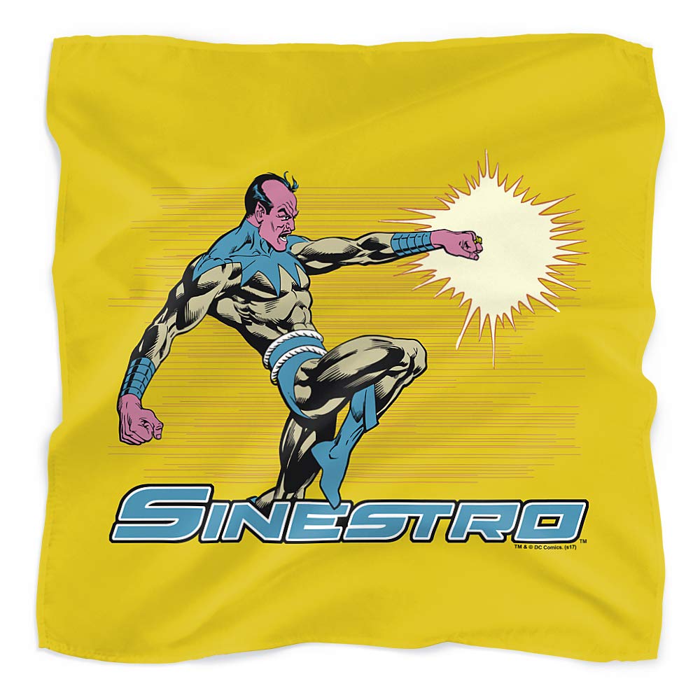 Green Lantern Sinestro Yellow Lantern Bandana - 21x21 Inch DC Comics Superhero Scarf for Cosplay, Halloween & Comic Con - Perfect for Fans & Collectors