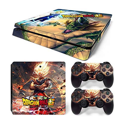 Dragon Ball Super PS4 Slim Skin Sticker - Vinyl Decals Protector for Play Station 4 Slim Console & Controllers - Custom PS4 Pro & Slim Skins - Perfect for Gaming Setups & Anime Themed Rooms