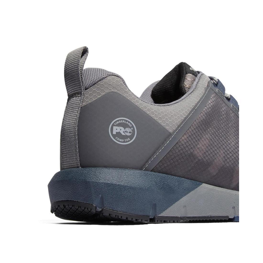 Radius Composite Toe Work Shoes for Men - Lightweight Safety Grey Work Boots for Construction & Warehouse - OSHA Compliant Non-Metallic Toe Protection
