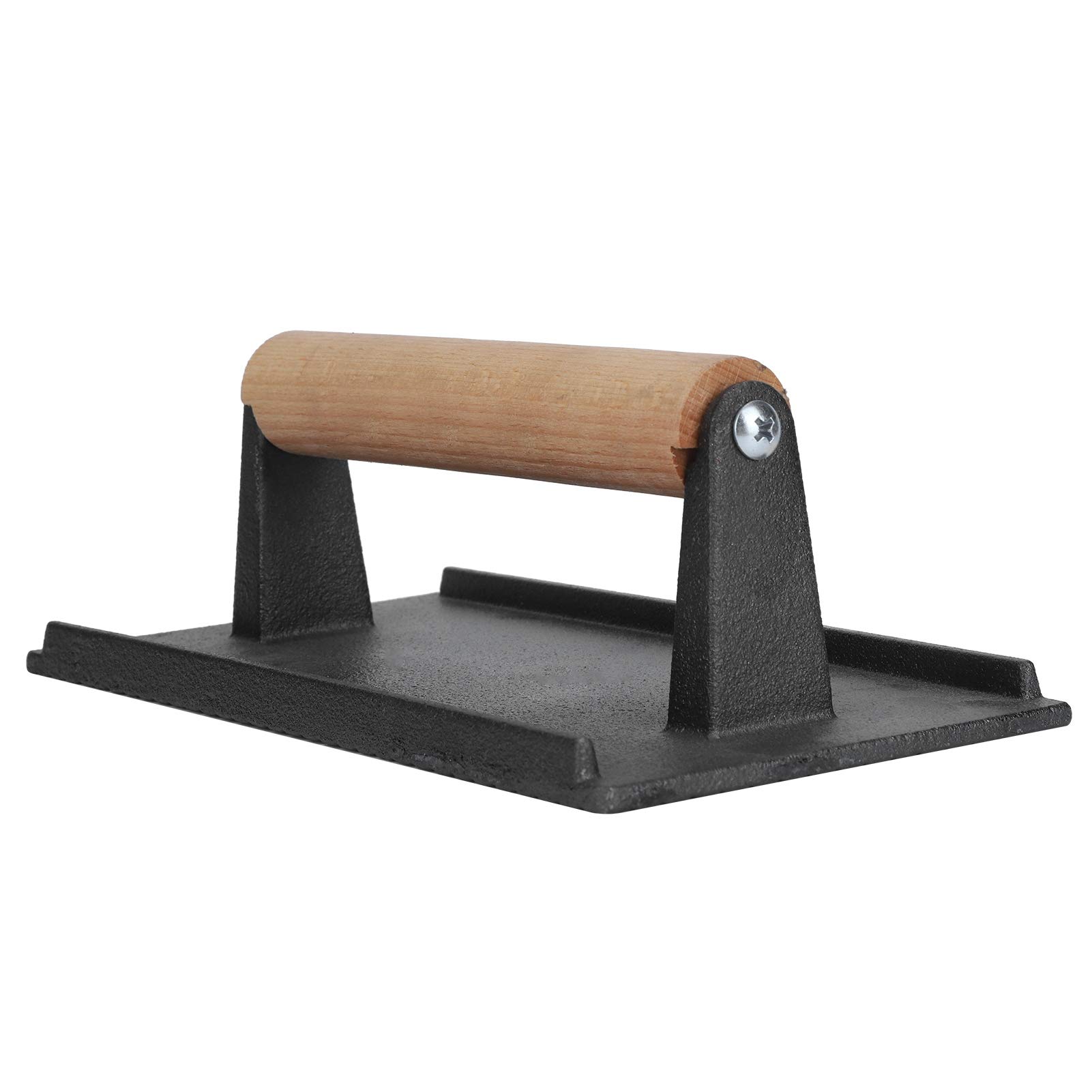 Joyzan Cast Iron Steak Press with Non-Stick Surface & Wood Handle – Heavy Duty Grill Weight for Burgers, Bacon, Panini & BBQ – Perfect for Smash Burgers, Sandwiches & Griddle Cooking at Home