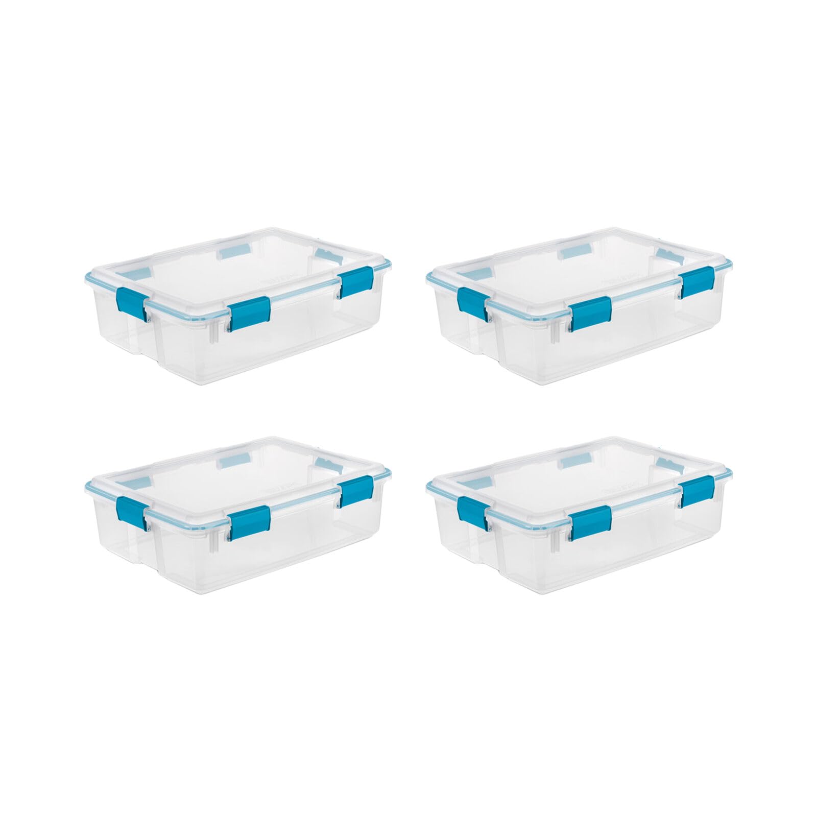 37 Qt Clear Plastic Storage Bins with Secure Lids - 4 Pack for Home, Office & Closet Organization - Perfect for Toys, Clothes, Pantry & Seasonal Items Storage