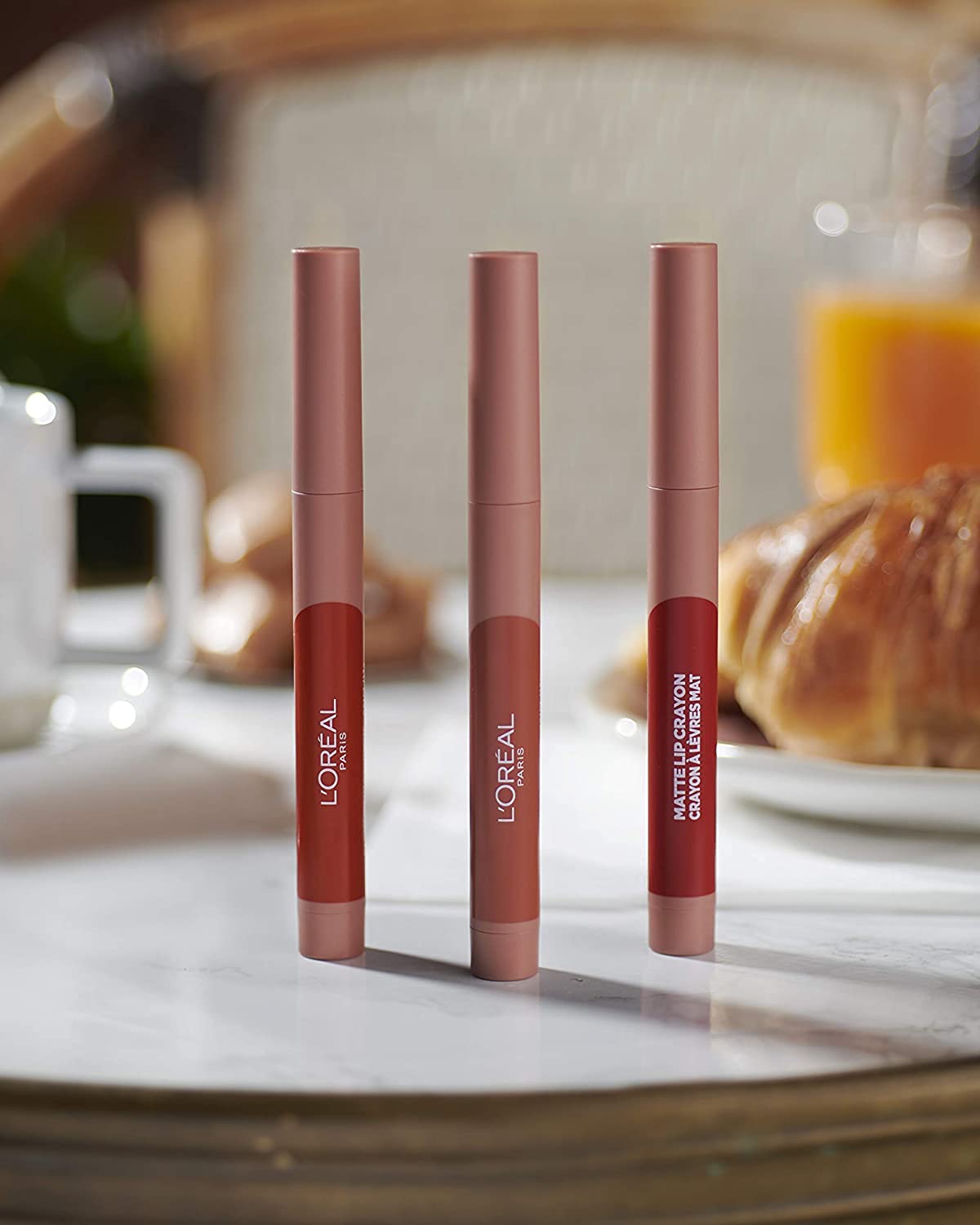 L'Oréal Paris Matte Lip Crayon - 104 Smart Cookie Nude Lipstick | Long-Lasting, Moisturizing Matte Finish | Perfect for Everyday Wear & Special Occasions