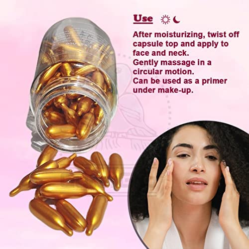 Doberyl Vitamin E Skin Oil Capsules - Anti-Wrinkle Serum for Face, Reduces Fine Lines & Brightens Skin | Hydrating Moisturizing Cream Essence | 180 Gel Capsules (Pack of 2) | Perfect for Night Routine & Dry Skin Care
