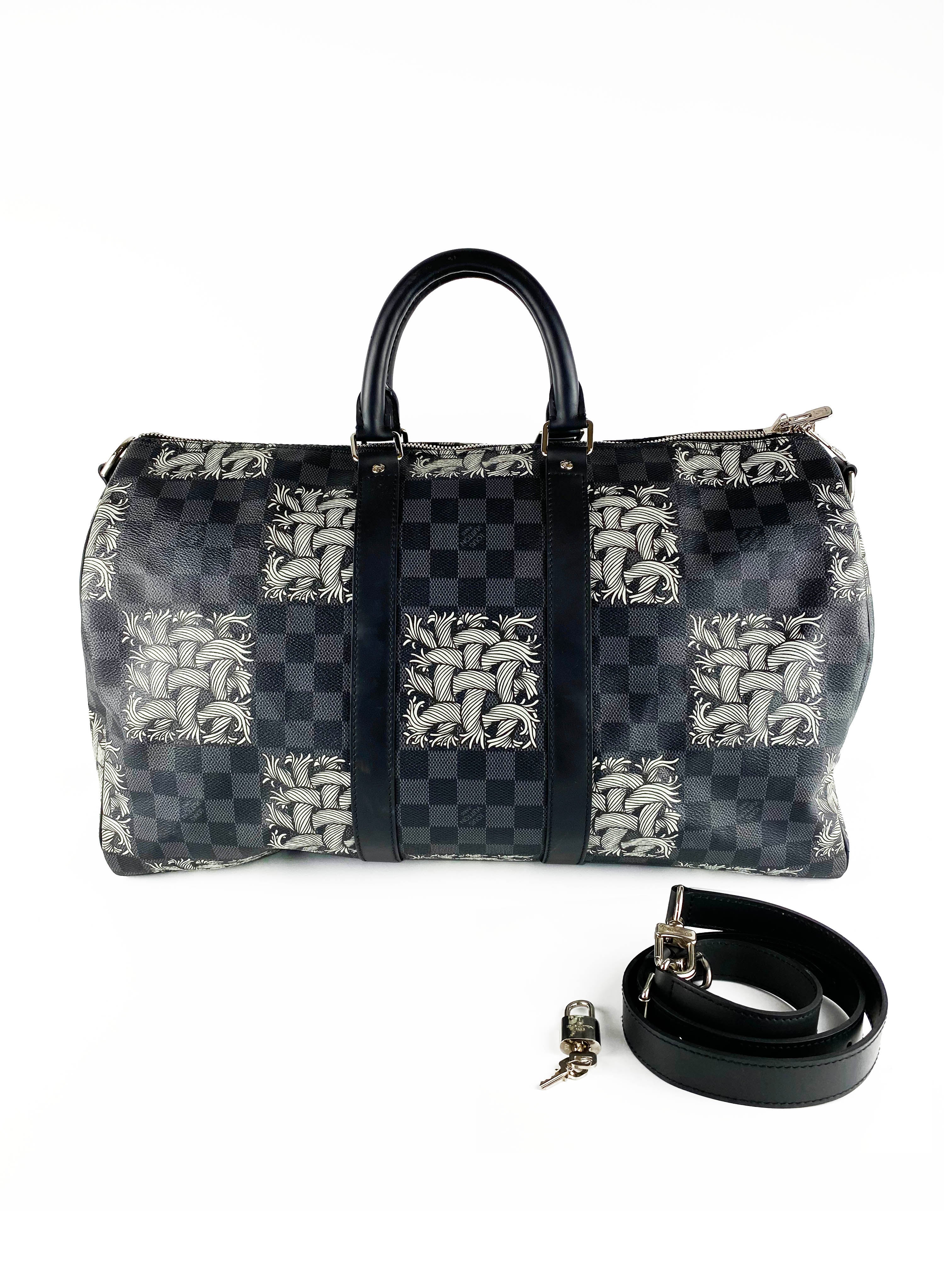 Louis Vuitton x Christopher Nemeth Keepall 45 Travel Duffle Bag - Stylish Designer Carry-On for Weekend Getaways & Business Trips