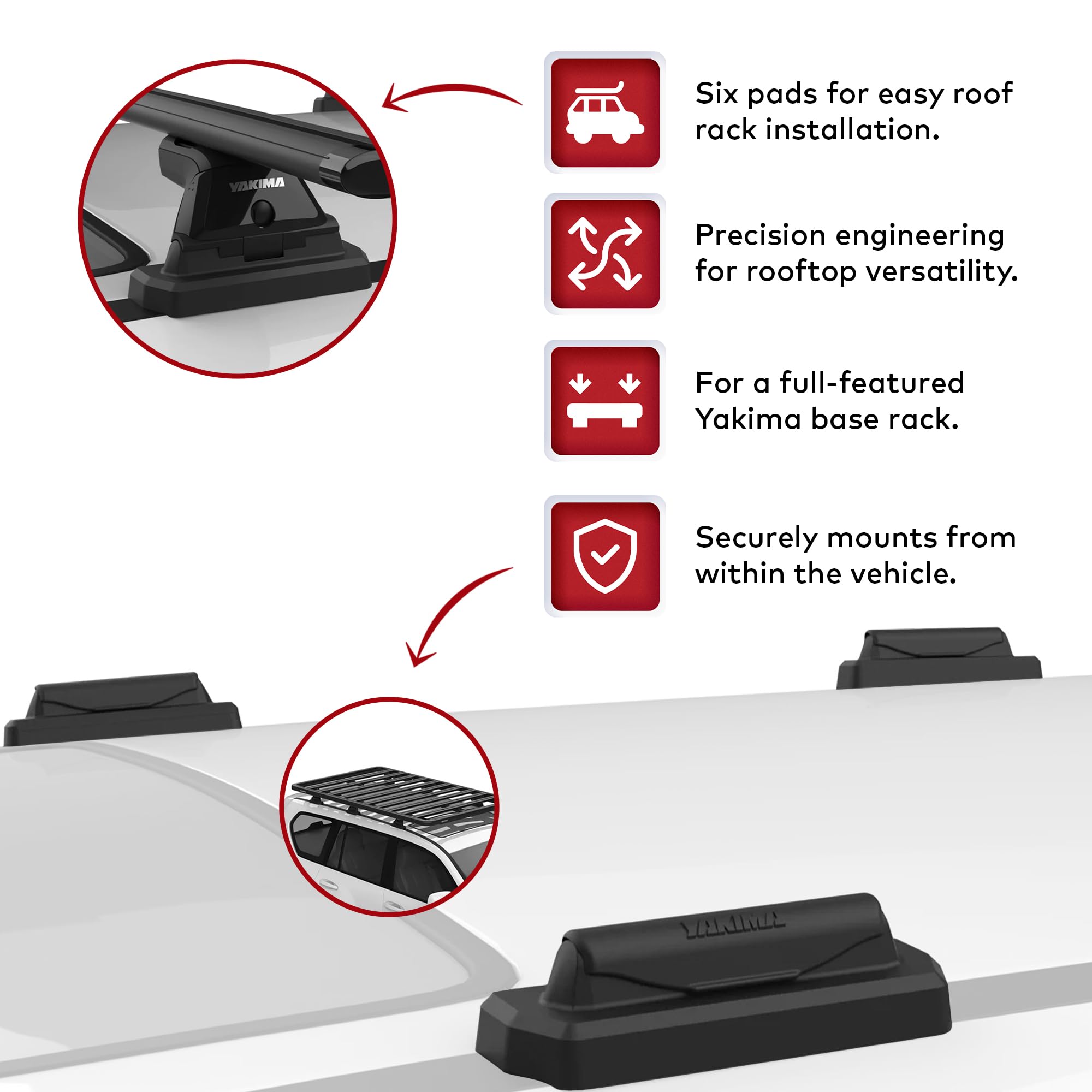 Yakima Landing Pad - Heavy Duty Roof Rack Mounting System for SUVs & Trucks | Perfect for Road Trips, Camping & Outdoor Adventures