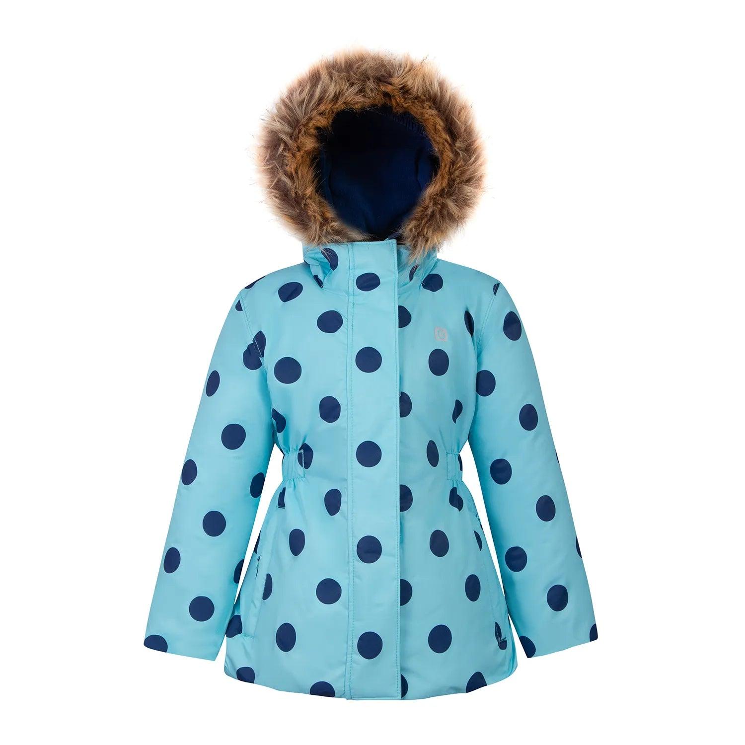 Gusti Girls Winter Snowsuit with Polkadot Design - Waterproof & Warm (Sizes 3T to 13/14 Years) - Perfect for Snow Play, Skiing & Outdoor Winter Activities