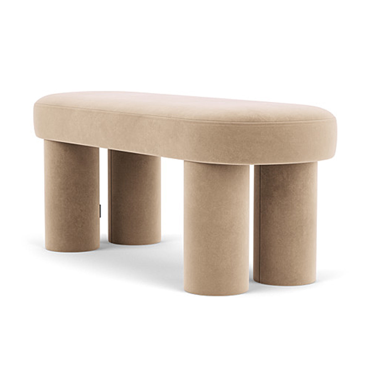 Charlie Velvet Bench - Luxurious Velvet Upholstered Bench with Sturdy Wooden Legs for Living Room, Bedroom, or Entryway Decor