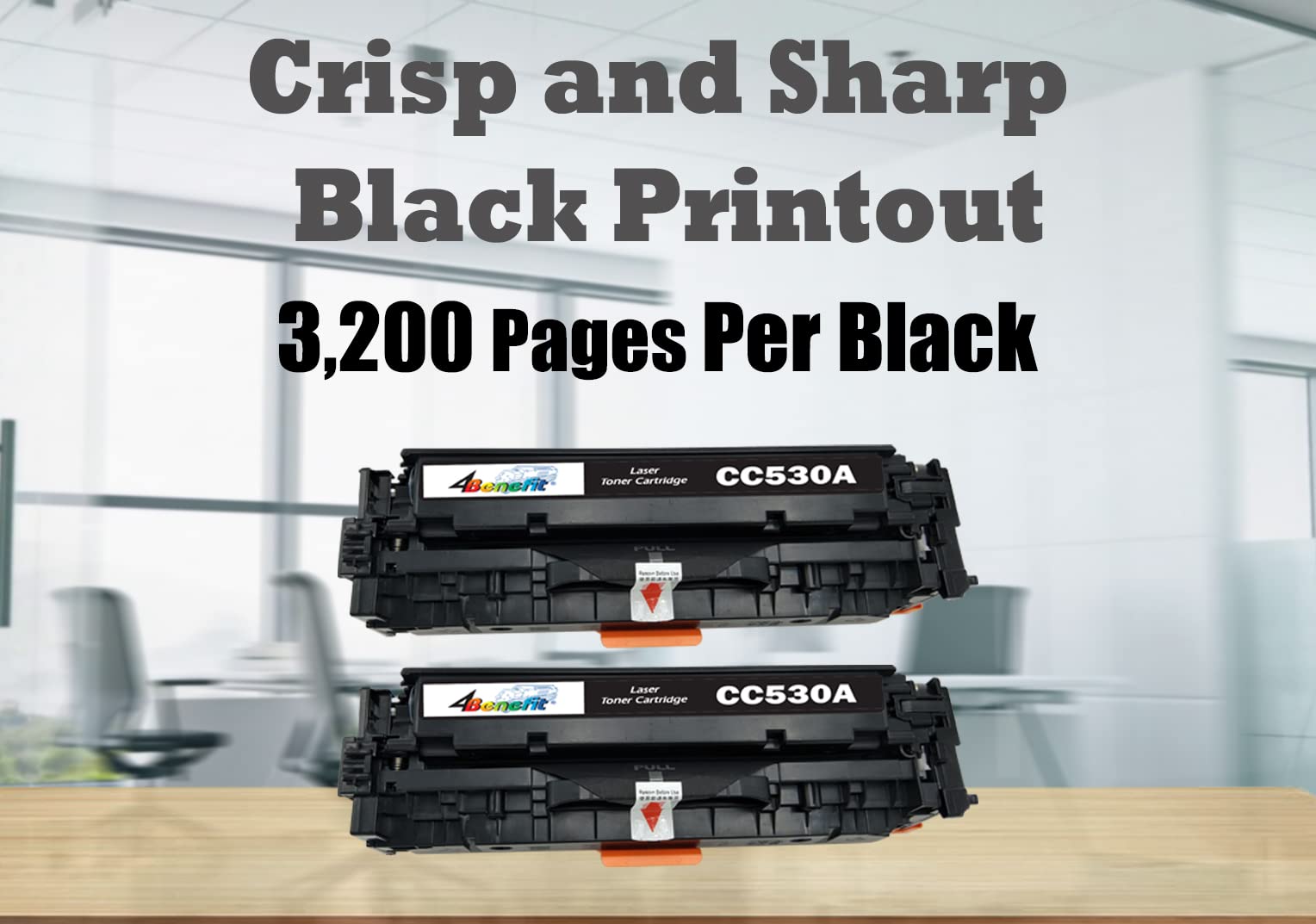 Dell (Set of 2) 4Benefit Black Compatible Replacement Toner Cartridge for HP 304A/CC530A - Works with HP Color LaserJet CP2025X, CP2025N, MFP M476nw, M476dn Printers - Ideal for Office Printing & High-Volume Documents