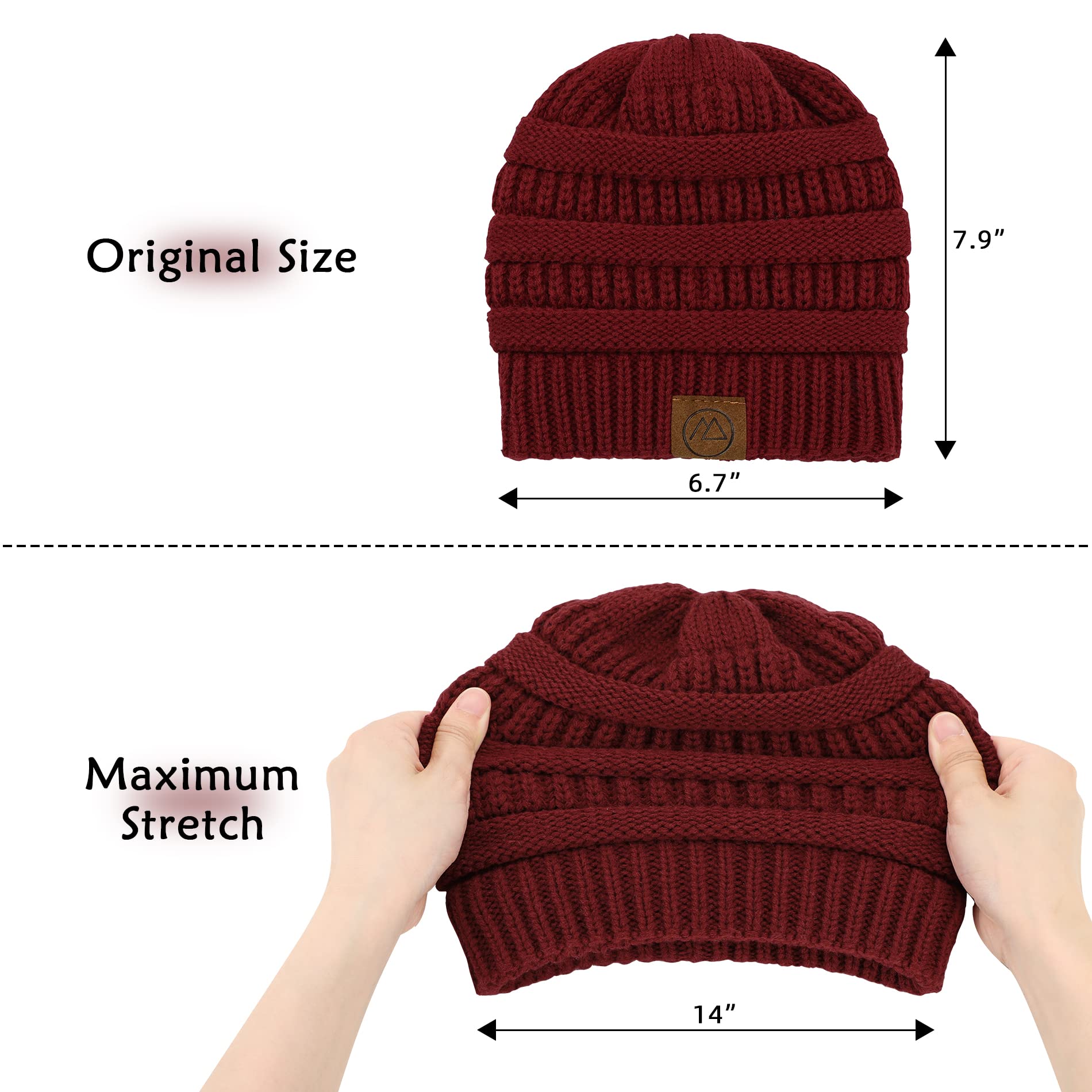 Women's Satin Lined Slouchy Beanie Hat - Soft Winter Skull Cap for Women & Men - Warm Sleep Cap for Cold Weather - American Fashion Trends