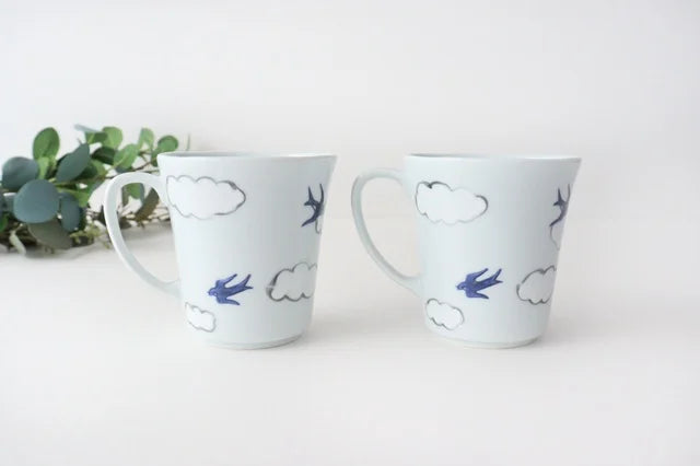 Arita Yaki Japanese Ceramic Tea & Coffee Mug Cup with Swallow Design - Perfect for Home, Office, and Gift Giving
