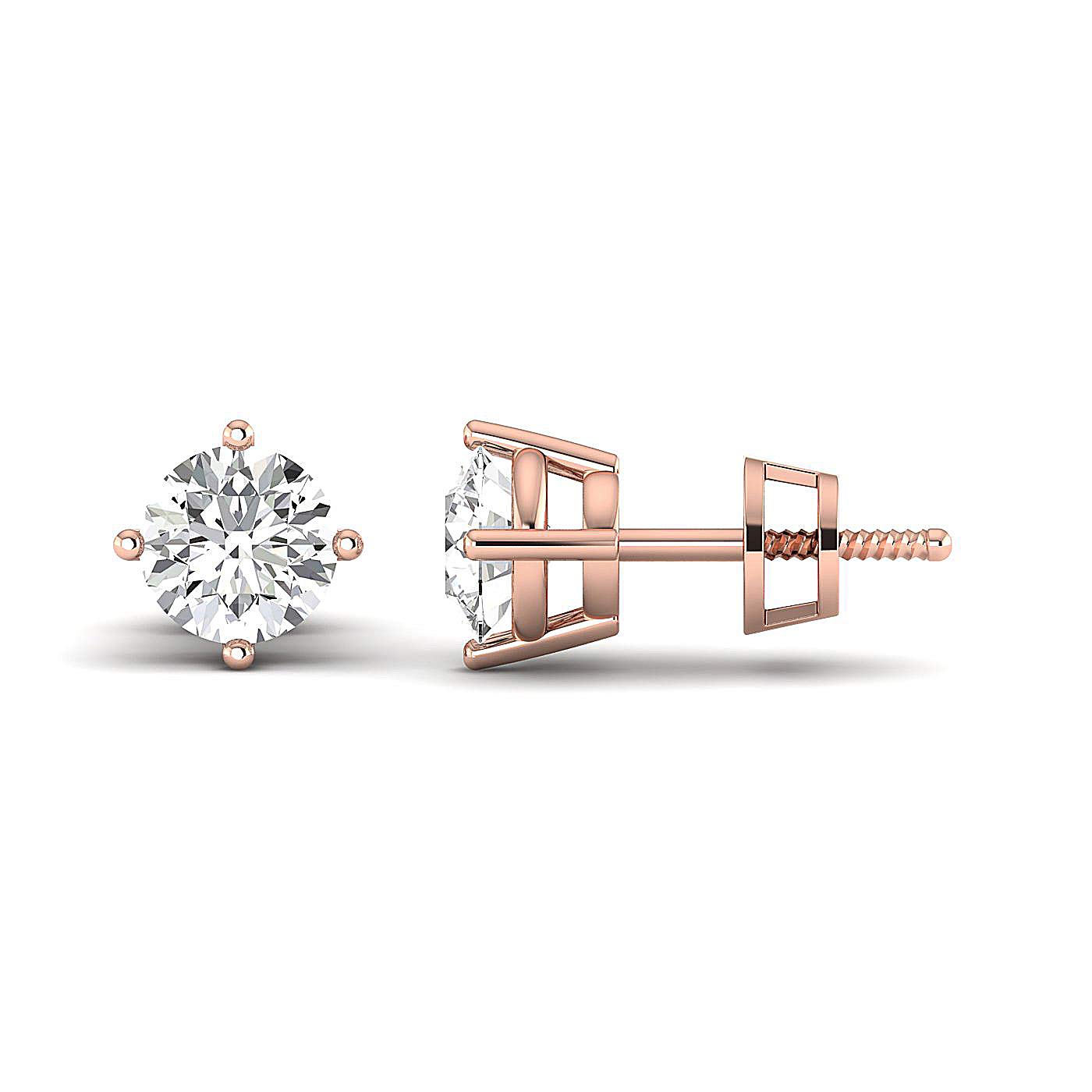0.30 to 4 Carat Lab Created Diamond Stud Earrings - Round Brilliant Cut, SI-FG Clarity | 100% Pure Diamond Jewelry for Women | Perfect Gift for Anniversary, Wedding & Special Occasions